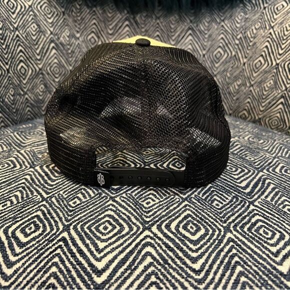 Pineapple Trucker Style Hat Woven Straw/Black SnapBack 808 Clothing Co. Maui - Picture 4 of 8